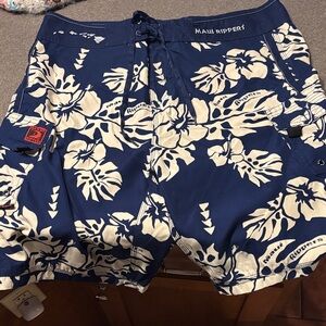 Maui Rippers Navy Floral Men's Board Shorts